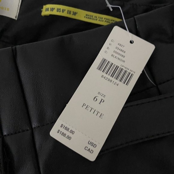 Anthropologie Maeve Faux Leather Taper Pleated Pants black nwt new US si… - Picture 3 of 3